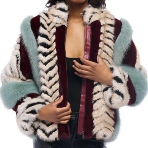 Azalea Wang INEZ MULTI FAUX FUR JACKET